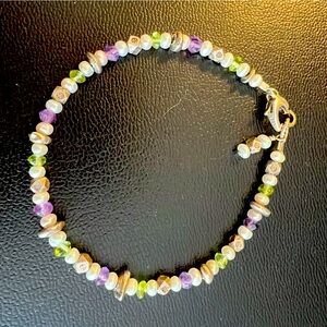 Amethyst, Citrine and Pearl Bracelet
